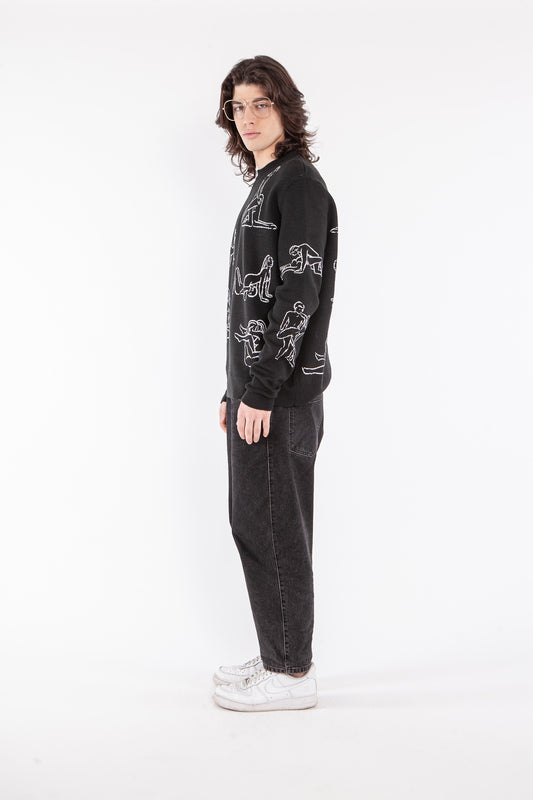 MAGLIA GIROCOLLO UOMO NERO