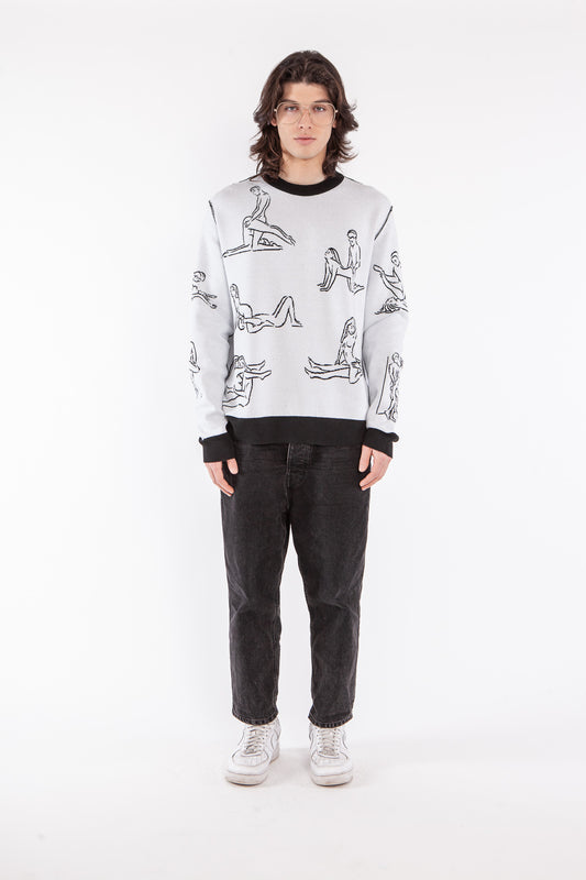 MAGLIA GIROCOLLO UOMO BIANCO